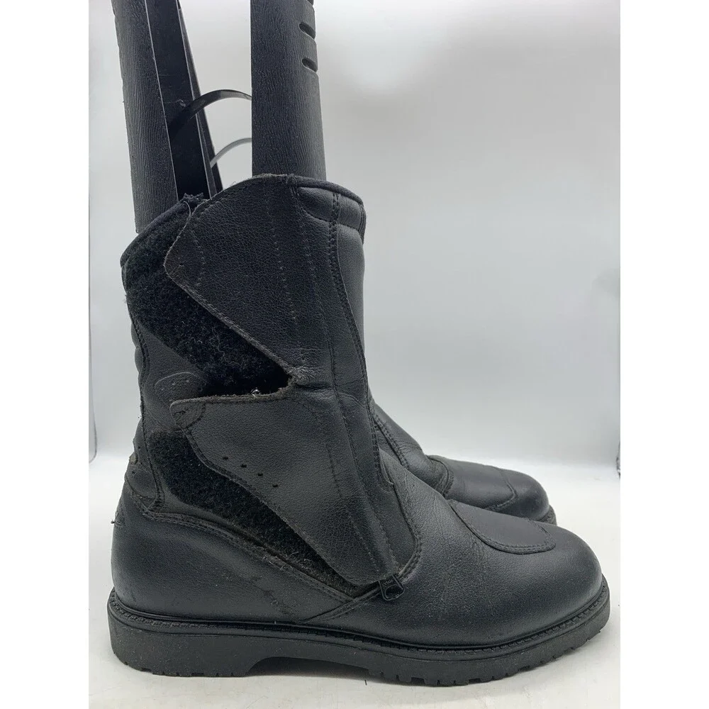 Sidi Motorcyle Boots Men SZ US 11.5 EU 46 Black Leather Side Zip Riding Touring